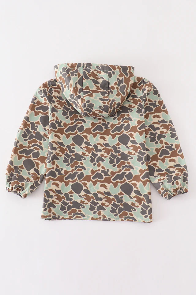 Camouflage Deer Embroidery Boy Hoodie