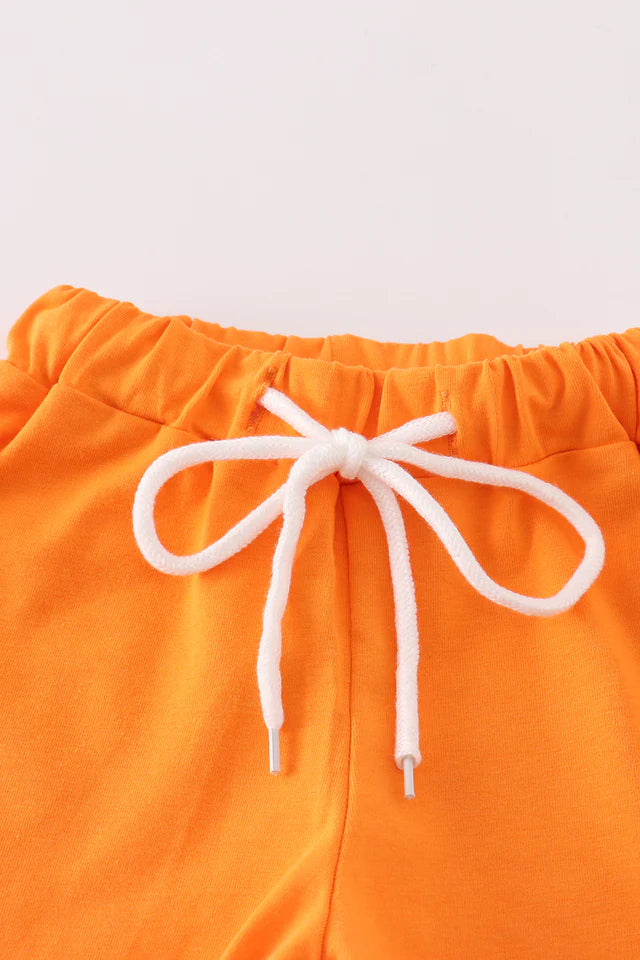 Pumpkin French Knot Boy Shorts Set