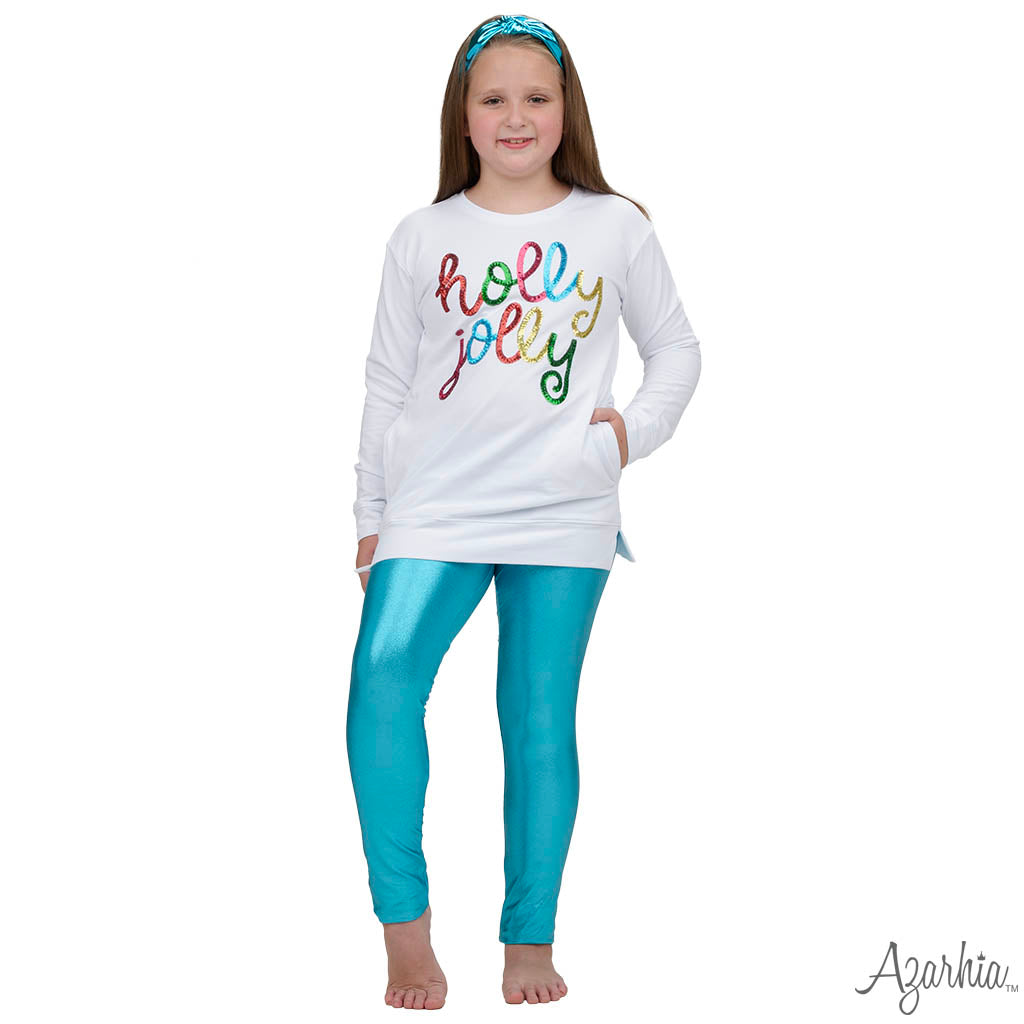 Shimmer Legging in Turquoise