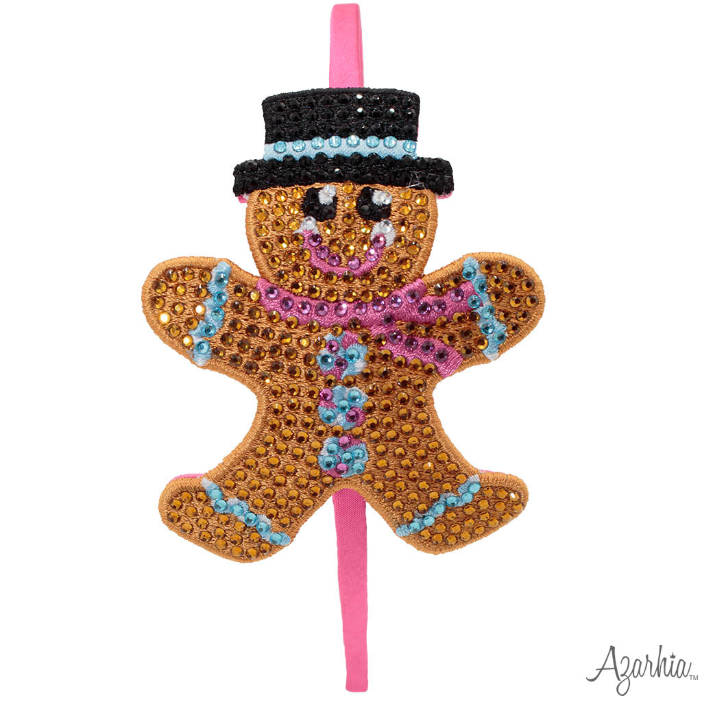 Gingerbread Man Rhinestone Patch Headband