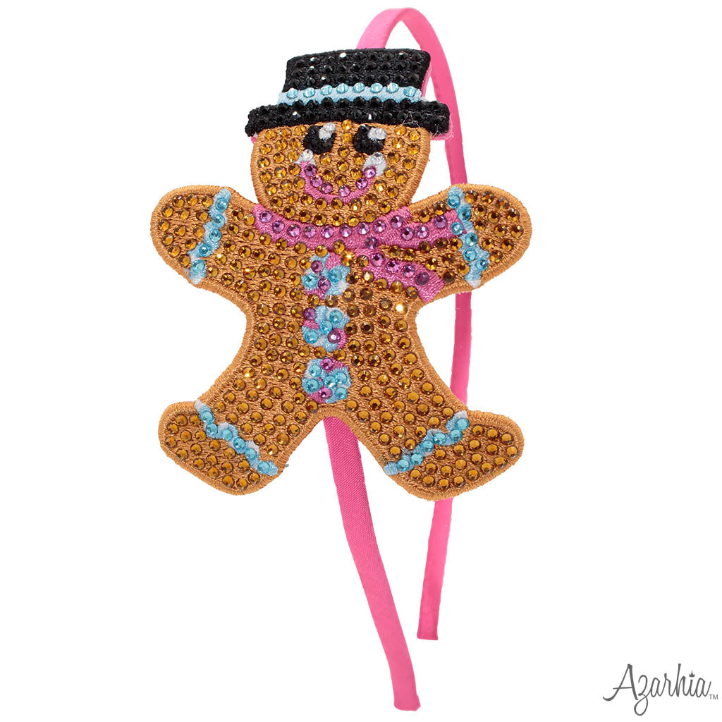 Gingerbread Man Rhinestone Patch Headband