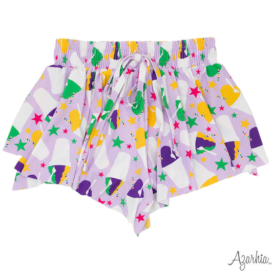 Mardi Gras Snoball Butterfly Short