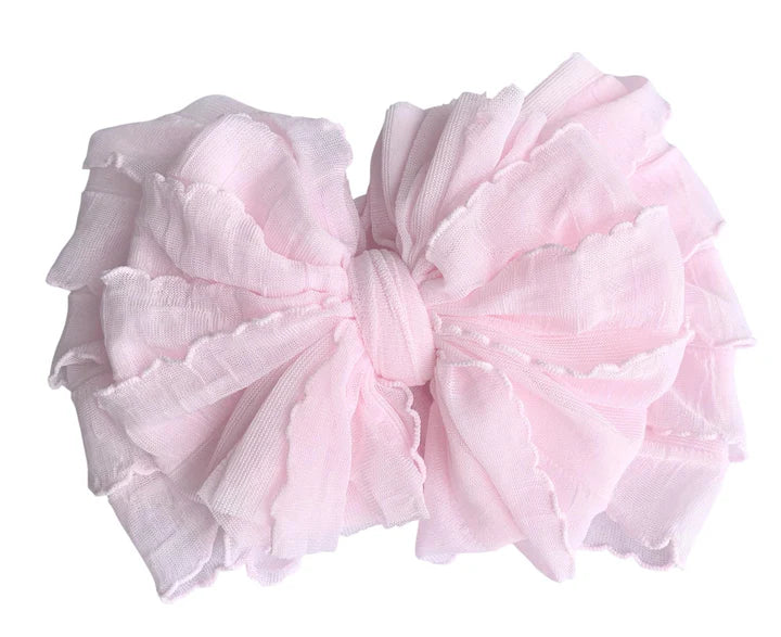 Ruffled Headband- Perfect Pink