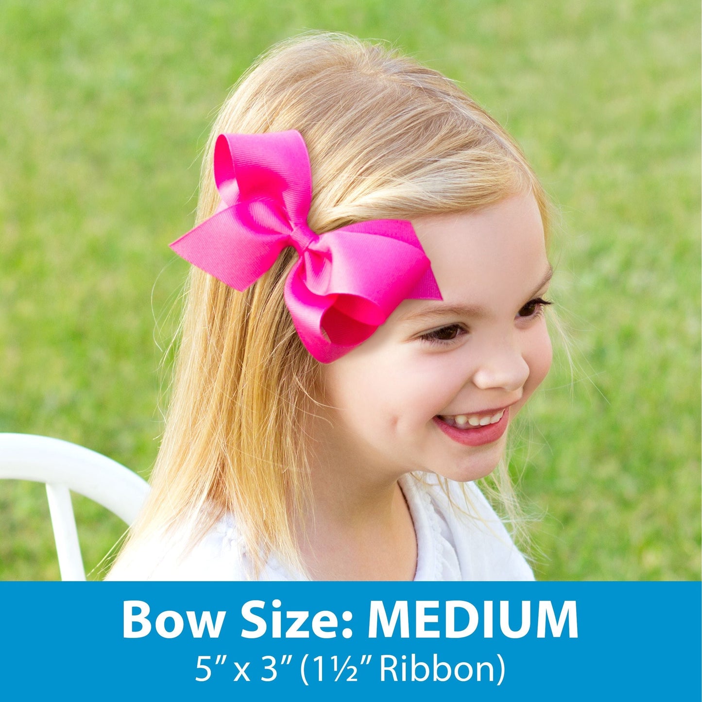 Two-tone Grosgrain Hair Bow with Embroidered Collegiate Logo