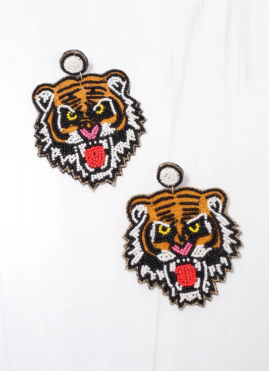 Fierce Tiger Embellished Earring