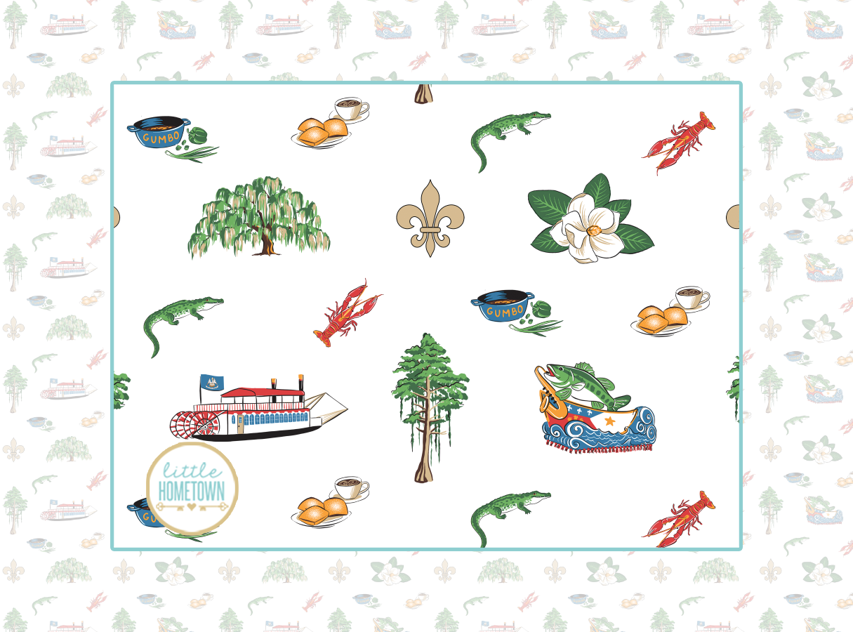 2-in-1 Burp Cloth and Bib: Louisiana (Unisex)