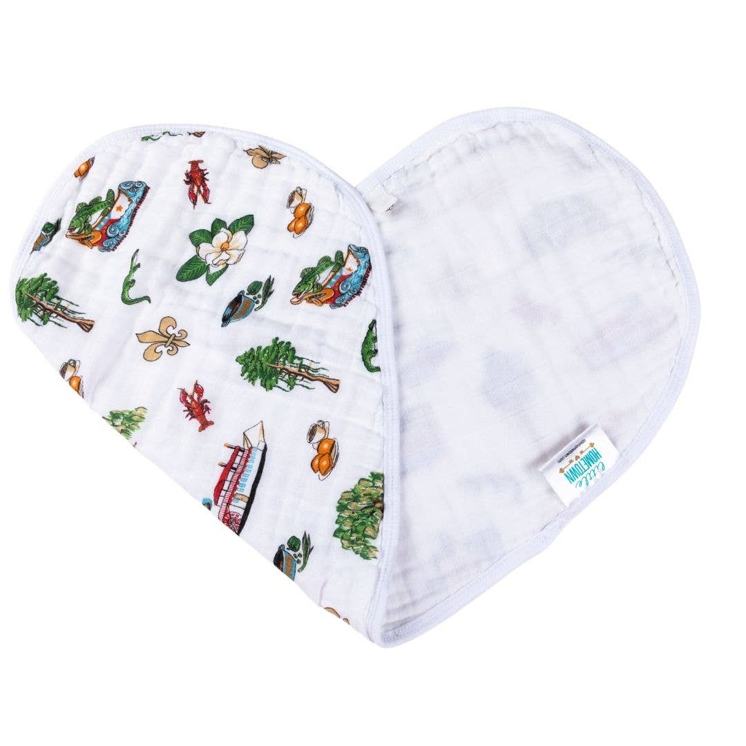 2-in-1 Burp Cloth and Bib: Louisiana (Unisex)