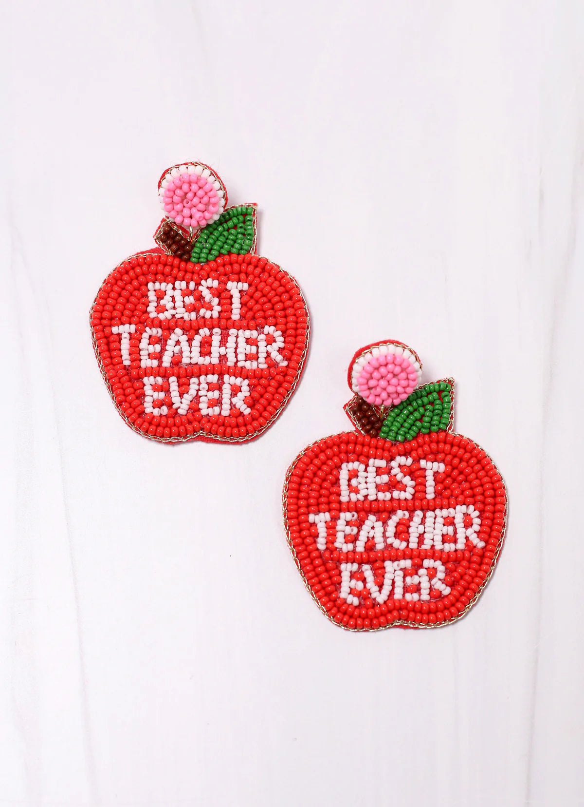 Best Teacher Ever Apple Earring