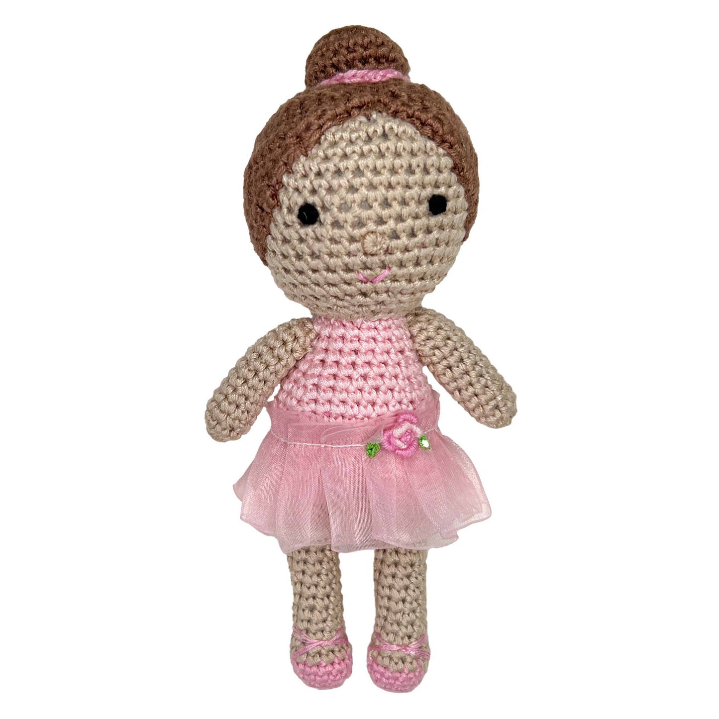 Ballerina Bamboo Crochet Rattle in Pink