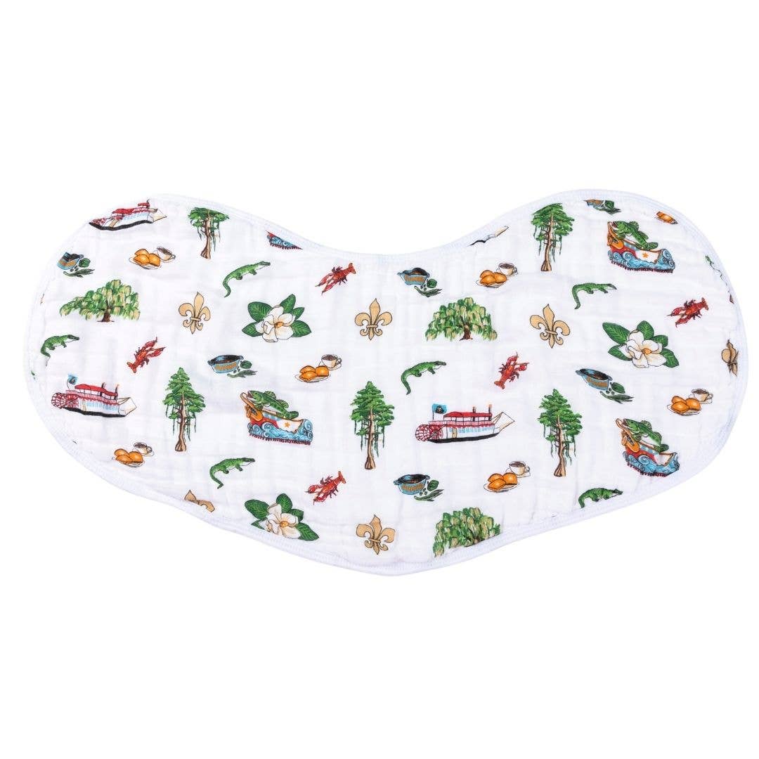 2-in-1 Burp Cloth and Bib: Louisiana (Unisex)