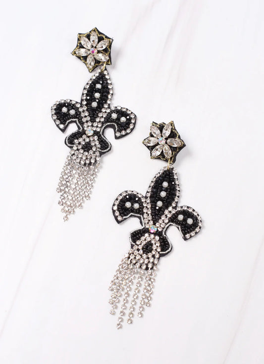 Fleur de Lis Fringe Earring