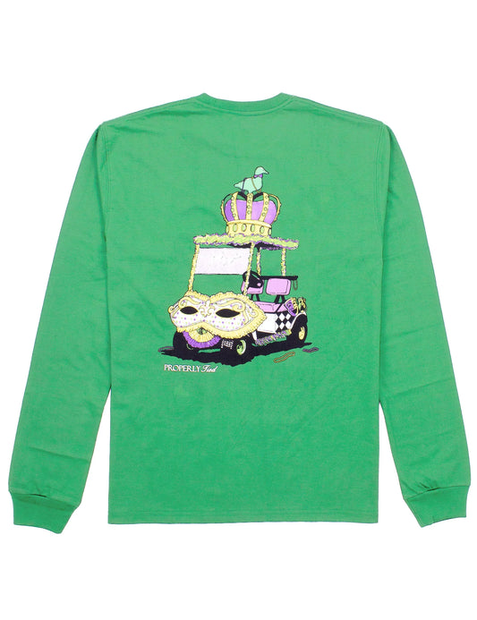 Boys Mardi Cart LS Green T-Shirt