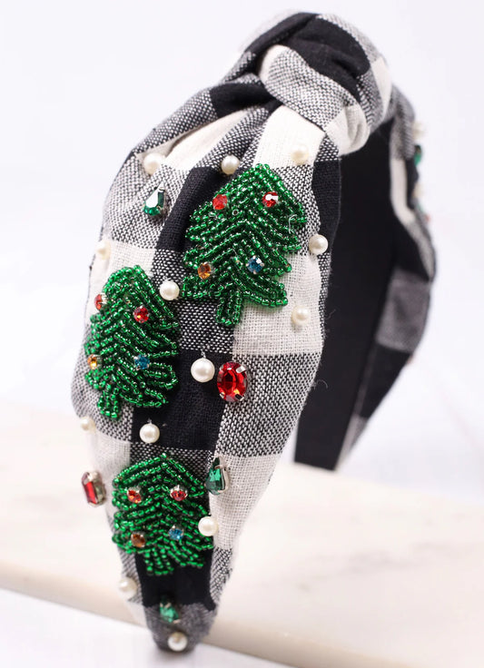 Christmas Tree Farm Plaid Headband