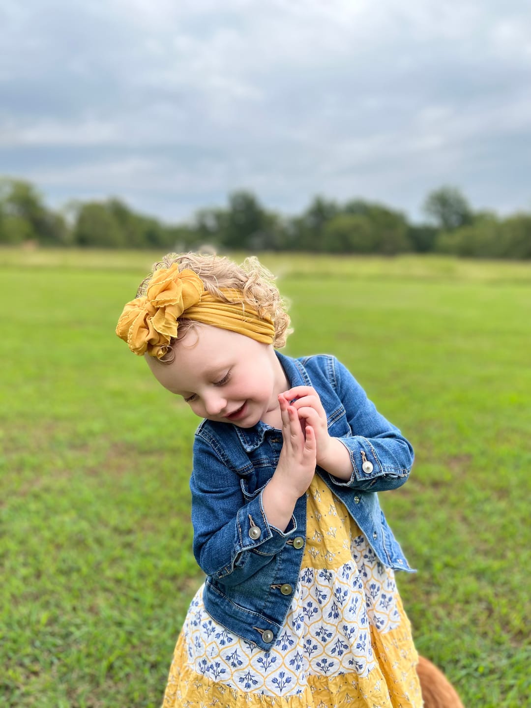 Ruffled Headband-Mustard