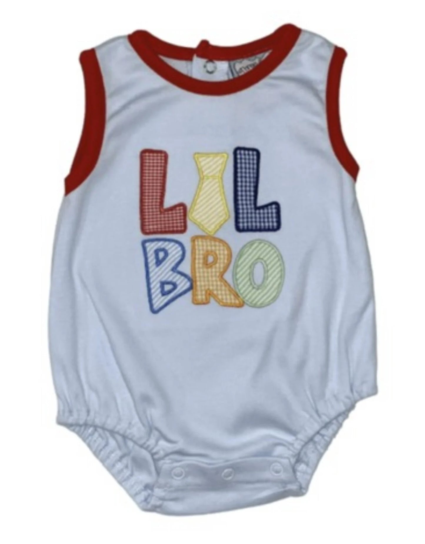 Three Sisters-Lil Bro Applique Bubble or Pant Romper