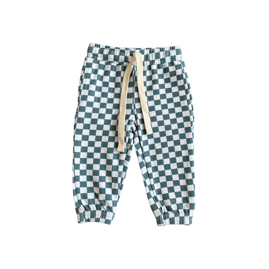 BOY'S JOGGERS-CHECKERED IN STORM