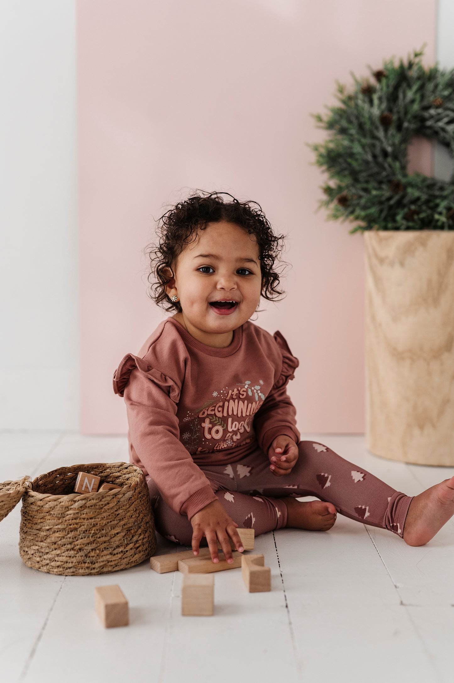 IT'S BEGINNING TO LOOK A LOT LIKE CHRISTMAS RUFFLE SWEATSHIRT