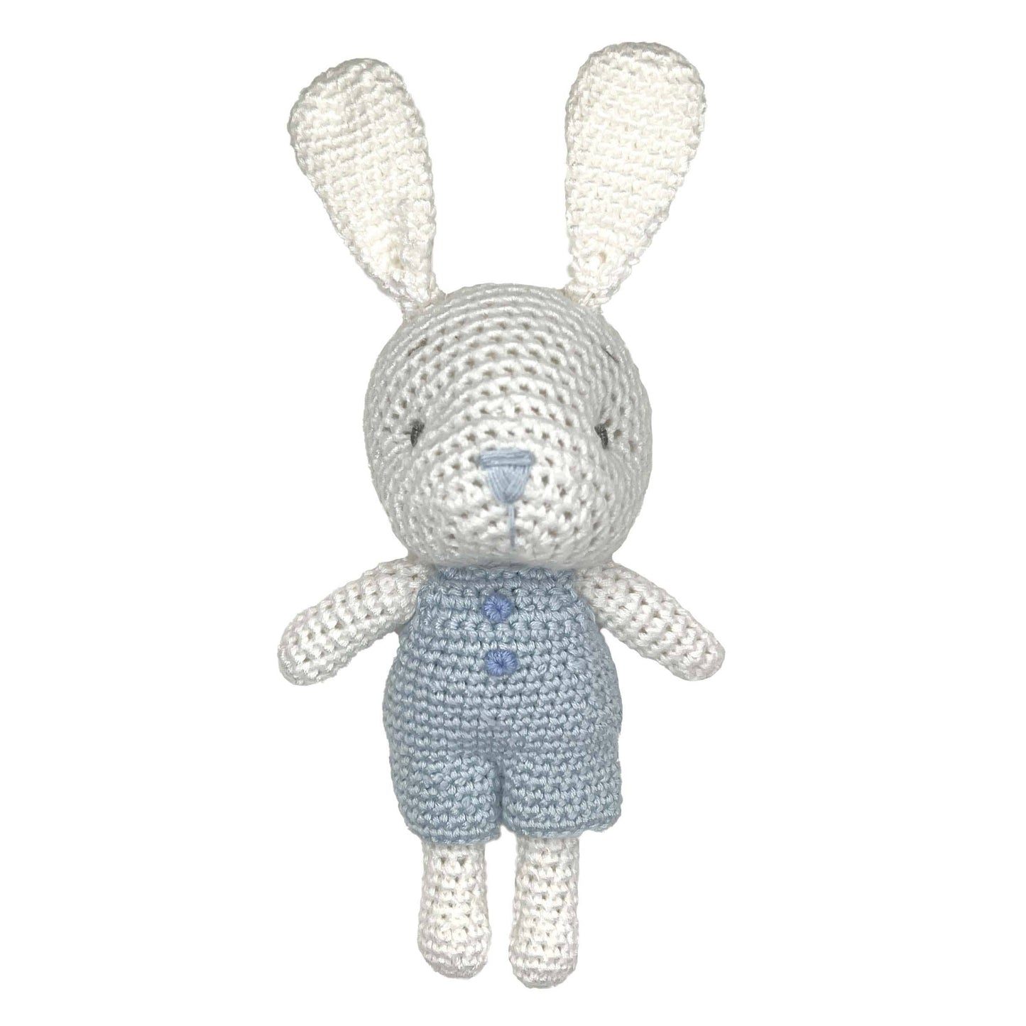 Bunny Bamboo Crochet Rattle - Blue