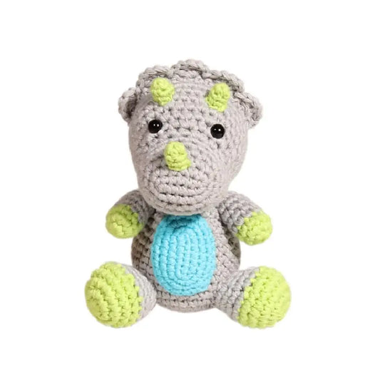 Triceratops Hand Crochet Rattle